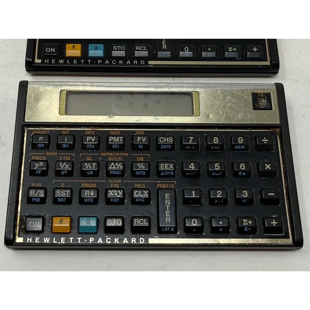Lot of 2 HP 12C Financial Calculators Hewlett Packard Vintage Business Finance